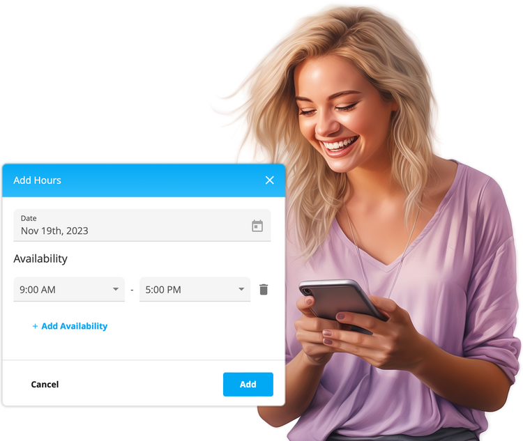 women managing appointments